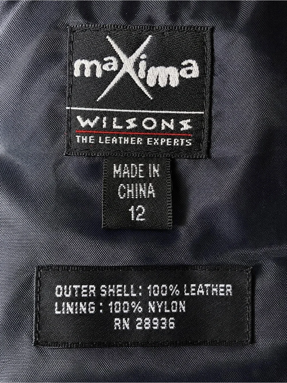Vintage Maxima by Wilsons Black Genuine Leather Pencil Skirt Size 12